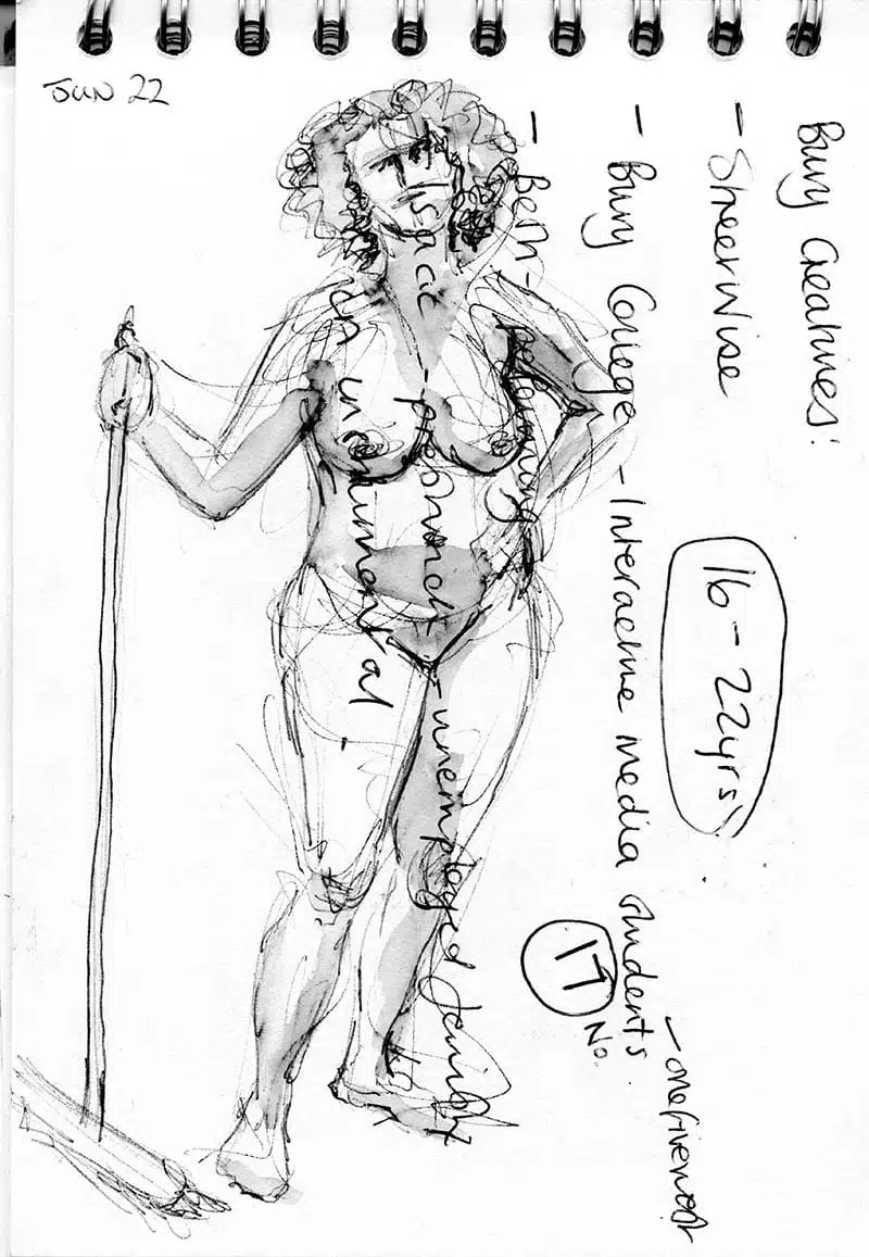Life Drawing of female model