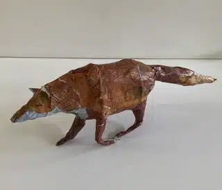 papier mâché model of a fox