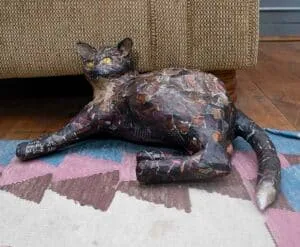 Molly, a papier mâché cat