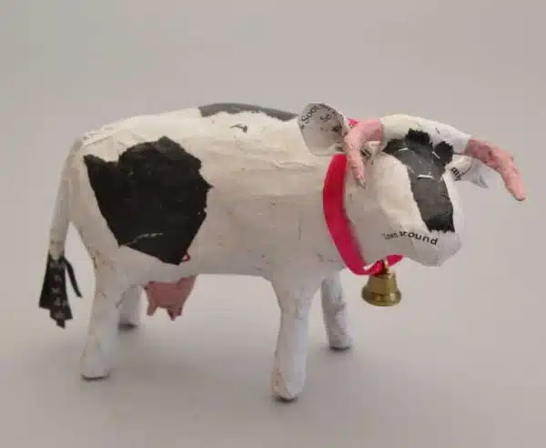 Papier mâché cow by Patty Callaghan