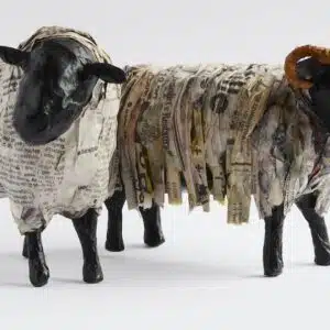 Patty Callaghan - Two Papier Mache Sheep