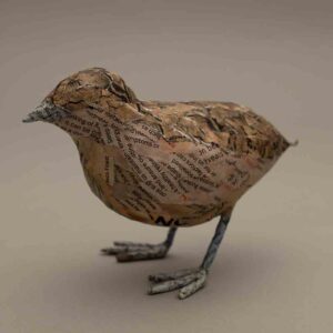 A quail made from papier mache