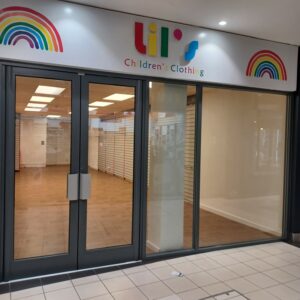 Exterior of an empty shop in a shopping centre 