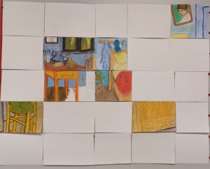 A partly completed copy of a well-known painting by Van Gogh