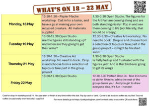 A programme of events during a popup workshop