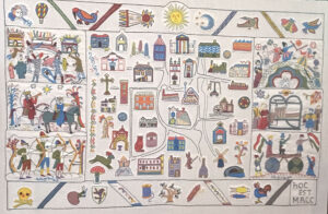 An embroidered panel