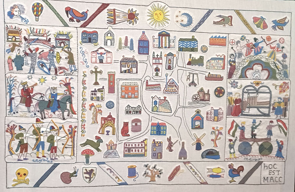 An embroidered panel