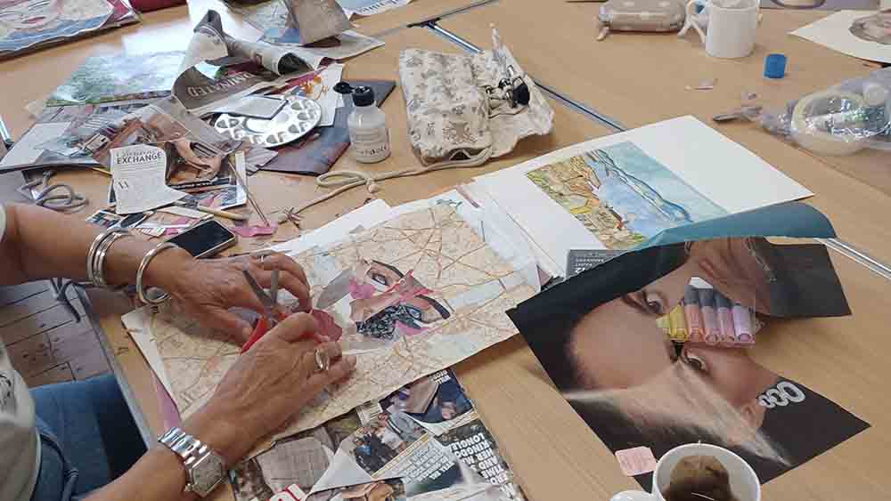 Work in progress, making a collage of a face